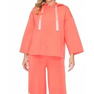 NEW JOH francine french scuba pearl hoodie in peach